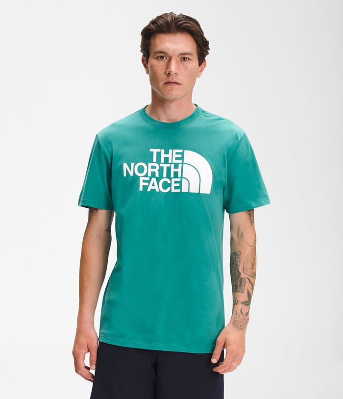 The North Face Mens T-Shirts Short Sleeve Half Dome 587PRXAWK - Green
